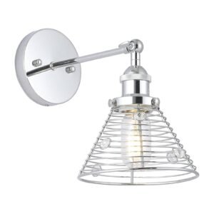 1-Light Modern Silver Wall Scone Light