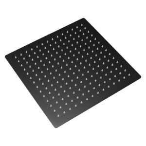 1-Spray Patterns with 1.8 GPM 11.81 in. Wall Mount Rain Fixed Shower Head in Black
