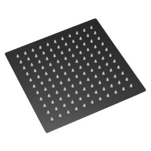 1-Spray Patterns with 1.8 GPM 7.87 in. Wall Mount Rain Fixed Shower Head in Black