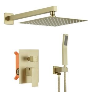 10-in Modern Golden Wall Mounted Rain Shower System