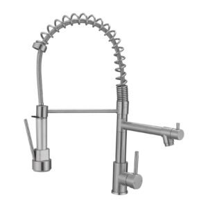 2-Function Kitchen Sink Faucet Single Handle Modern Kitchen Faucet with Sprayer Two Spout Commercial Spring Faucet for Kitchen Sink