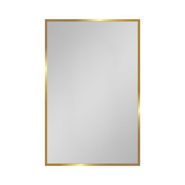 16 in. W x 28 in. H Rectangular Gold and White Iron and Aluminum Recessed/Surface Mount Medicine Cabinet with Mirror