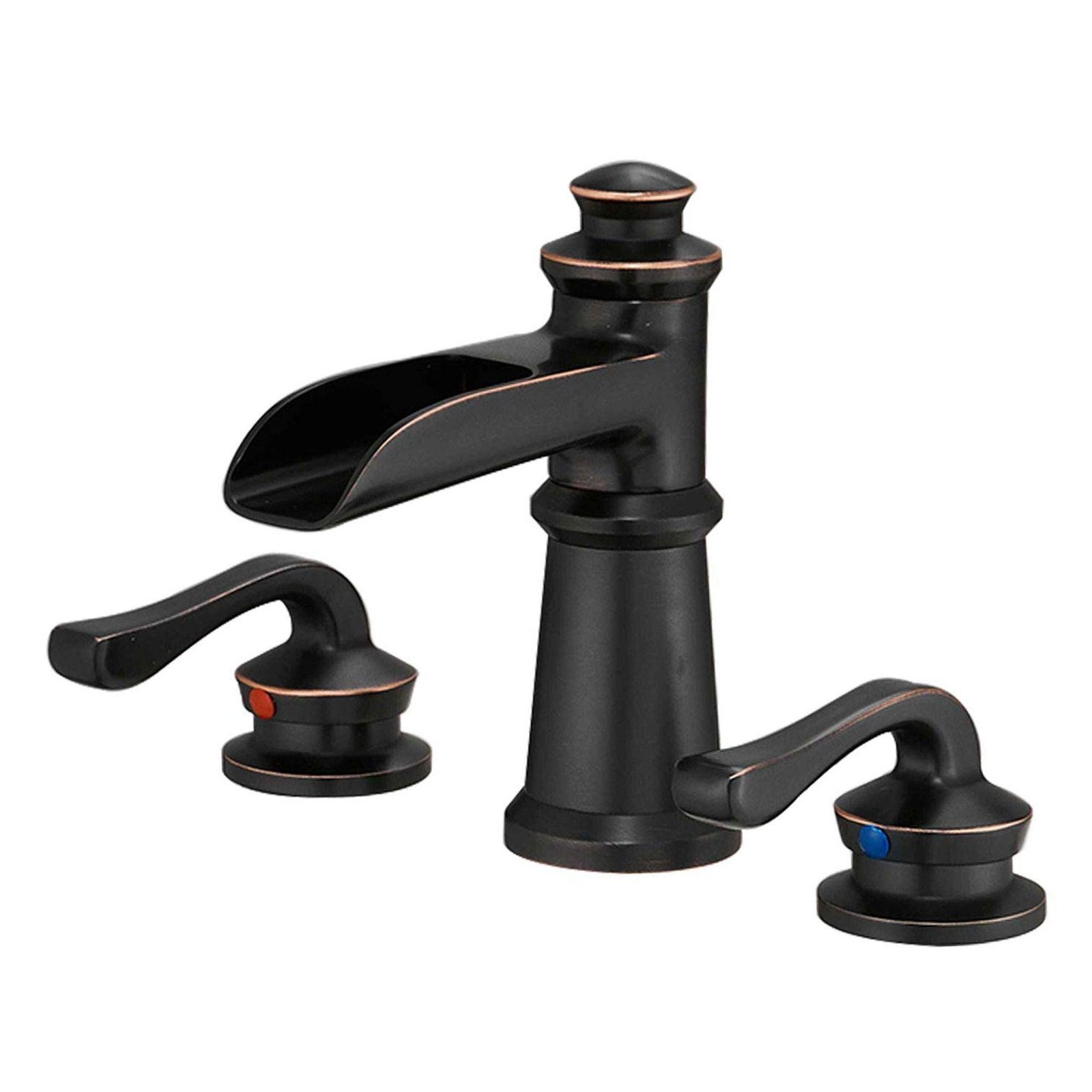 3 Holes Two Handle Widespread Bathroom Sink Faucet in Oil Rubbed Bronze