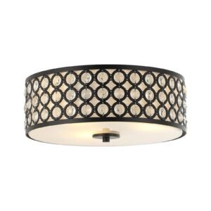 3-Light Modern LED Flush Mount Light with Crystal
