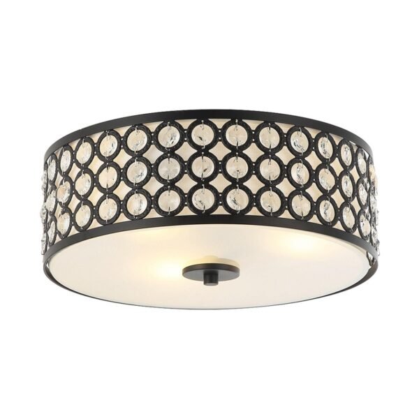 3-Light Modern LED Flush Mount Light with Crystal - Image 2