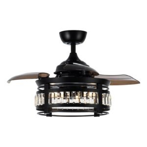 36" Punjab Modern Downrod Mount Ceiling Fan with Lighting and Remote Control