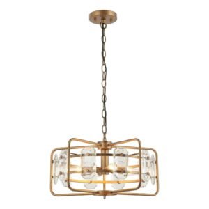 4-Light Golden or Black Modern Crystal Pendant Light