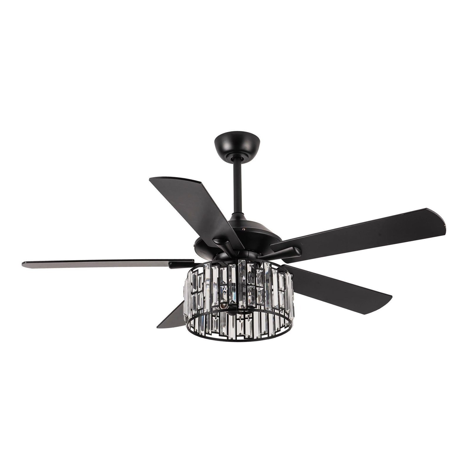 52" Dicken Modern Downrod Mount Reversible Crystal Ceiling Fan with Lighting and Remote Control