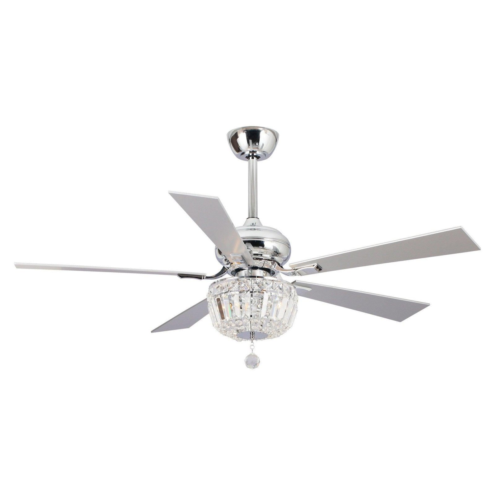 52" Ganga Modern Downrod Mount Reversible Crystal Ceiling Fan with Lighting and Remote Control - Image 2