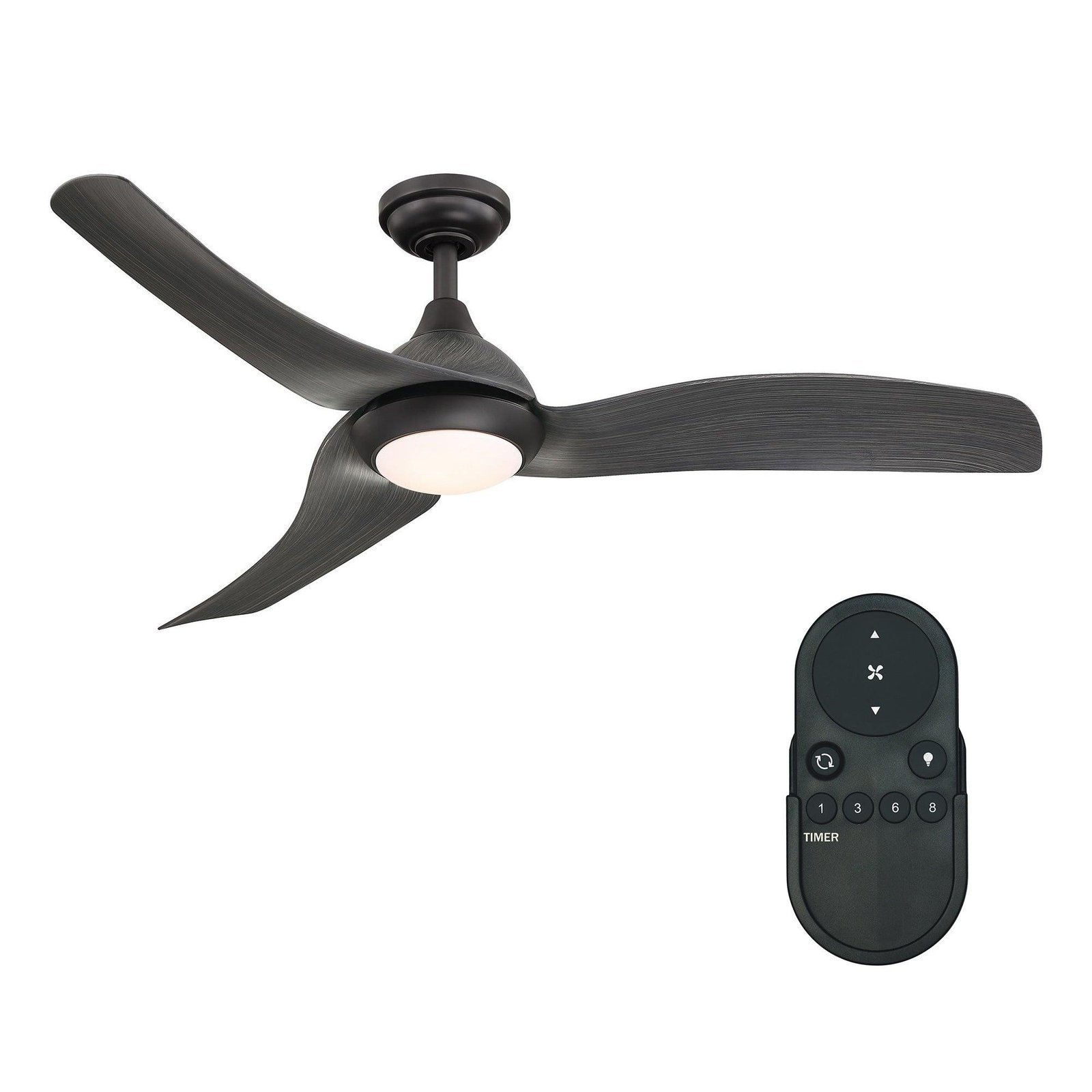 52" Industrial DC Motor Downrod Mount Reversible Ceiling Fan with LED Lighting and Remote Control