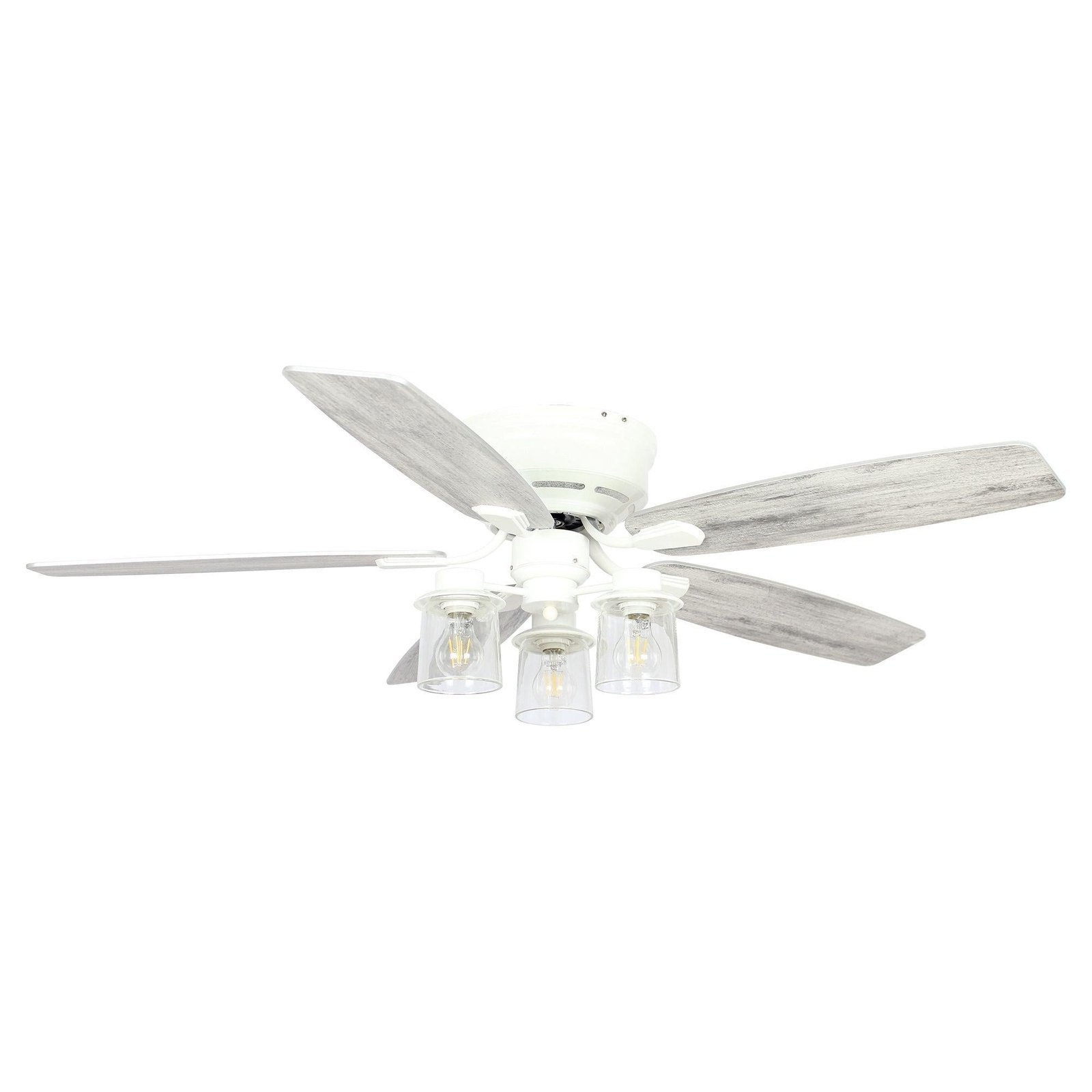 52" Traditional Flush Mount Reversible Ceiling Fan with Lighting and Remote Control - Image 2