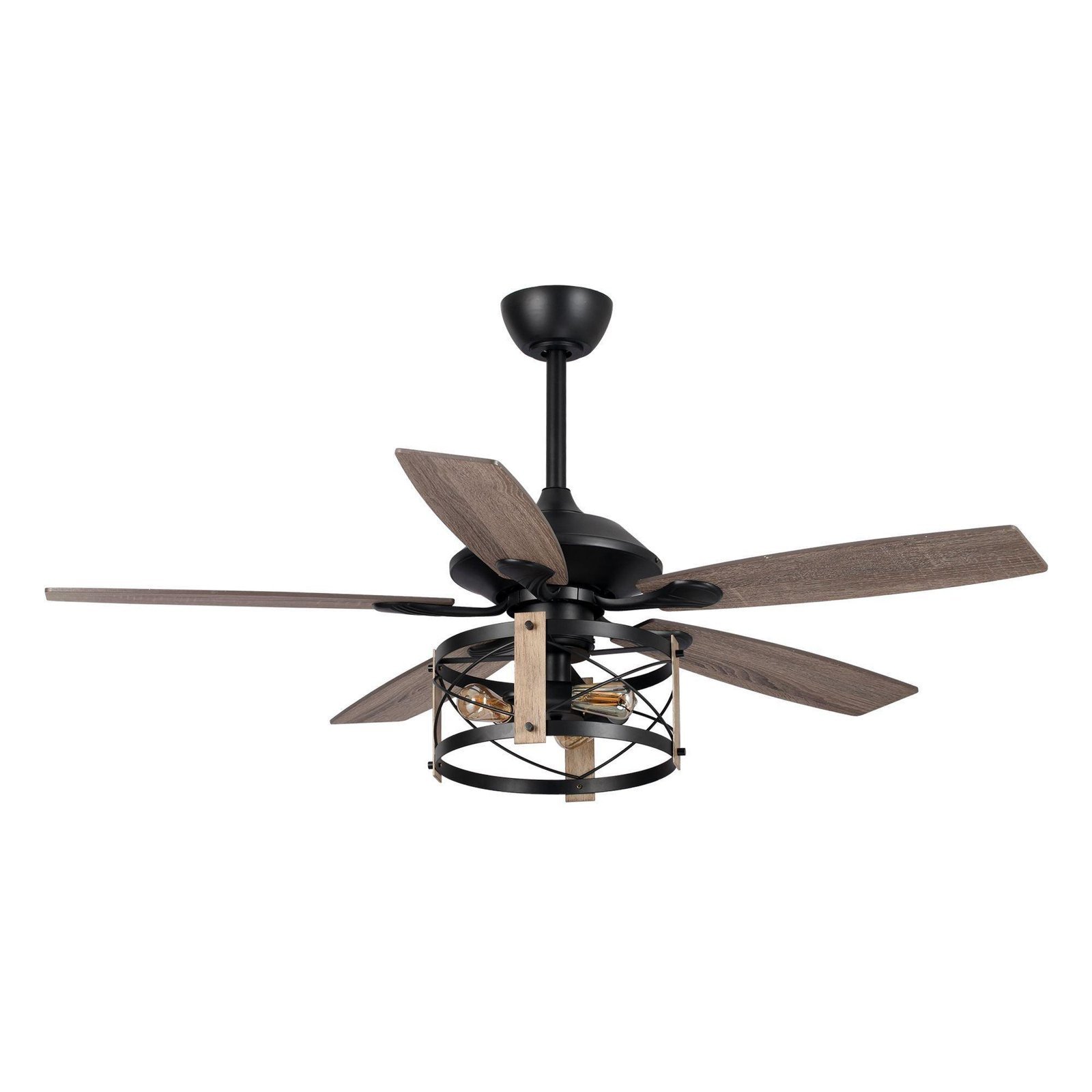 52" Wisner Industrial Downrod Mount Reversible Ceiling Fan with Lighting and Remote Control - Image 2