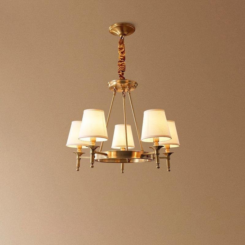Antique Brass Chandelier - Image 2