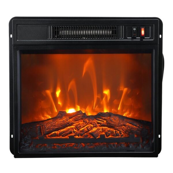 18" Modern Black Insert Electric Fireplace with Remote Control - Image 2