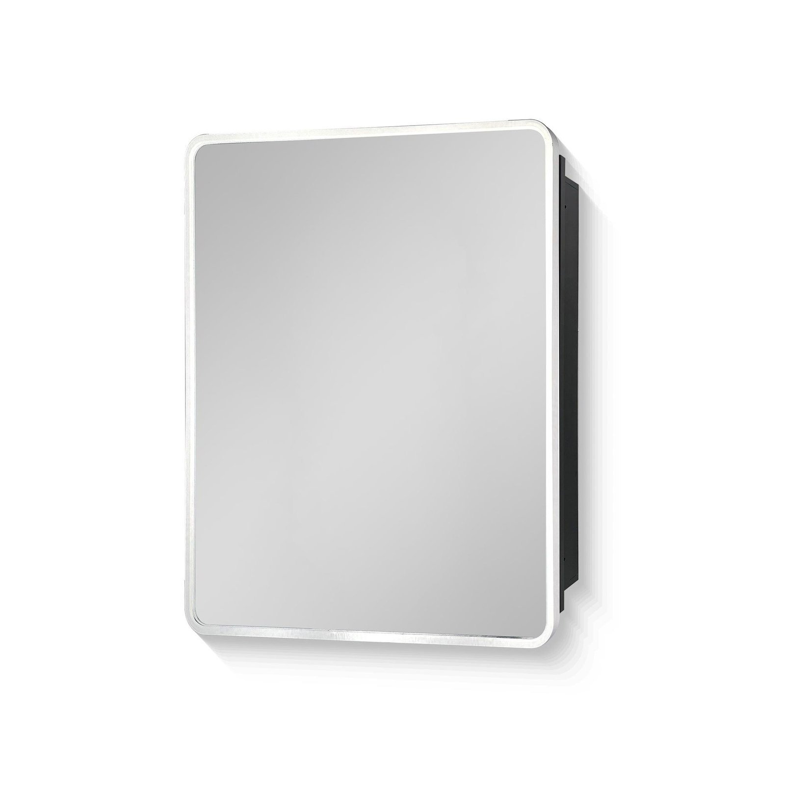 20 x 28 Inch Silver Metal Framed Wall Mount or Recessed Bathroom Medicine Cabinet with Mirror
