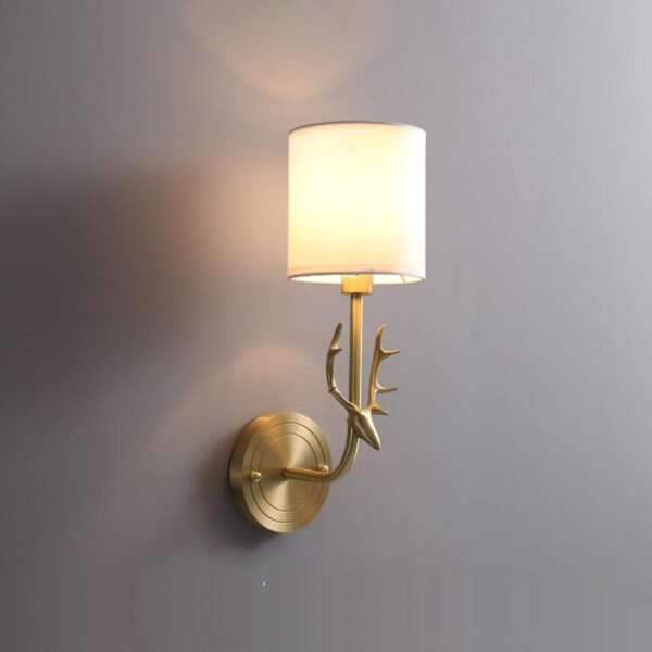 Brass Deer Head Wall Light - Image 2