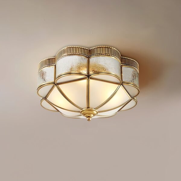 Brass Domed Flush Ceiling Lamp - Image 2