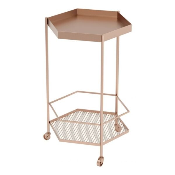 Cart ZUO Home Bar Cart | Copper Gold | Painted Steel | Inside - Image 7