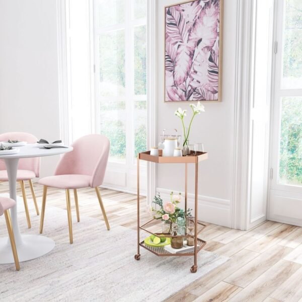 Cart ZUO Home Bar Cart | Copper Gold | Painted Steel | Inside - Image 3