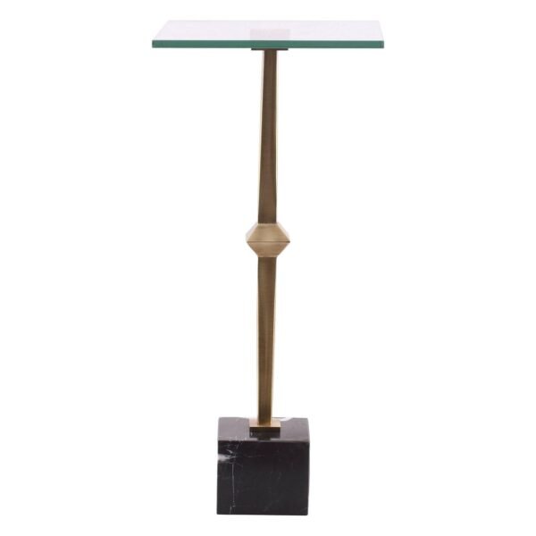 11" Square Side Table with Marble Base - Image 2