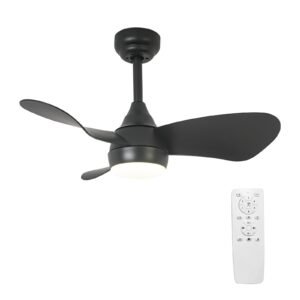 30" Industrial DC Motor Ceiling Fan with LED Lighting and Remote Control