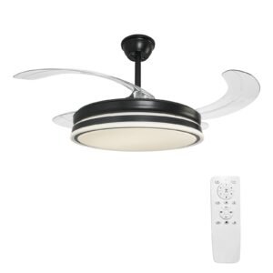 39" DC Motor Modern Retractable Ceiling Fan with LED Lighting