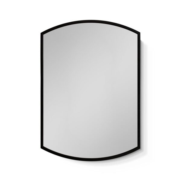 16 in. W x 26 in. H x 5.3 in. D Black Arched Soft Close Medicine Cabinet with Mirror